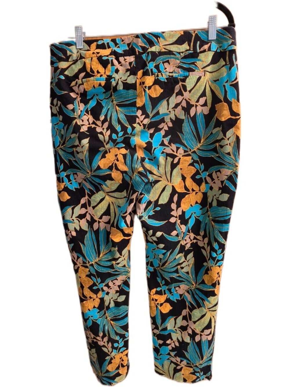 Chico’s Brigitte Palms Ankle Pants 2.5 US 14 Slim Tapered Monstera Tropical - Picture 2 of 10